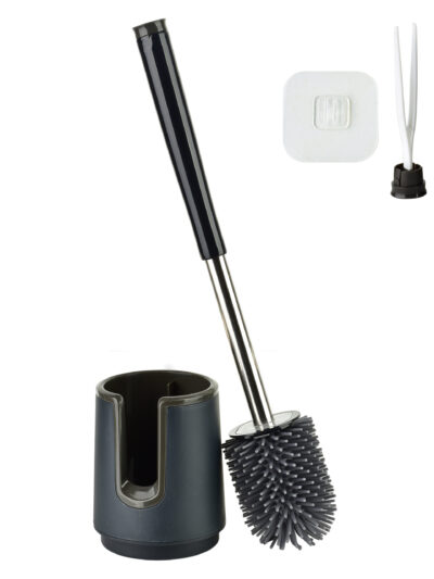 EDA SILICONE Szczotka WC czarna 10x41 cm TPR