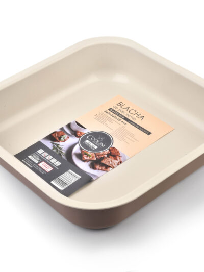 DELICATE Blacha tłoczona 26x26x6cm do pieczenia NON-STICK CAFFE CREME COOKINI