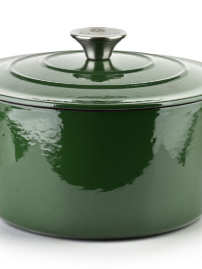 VERDELUXE Brytfanna żeliwna emaliowna 24x31x17 cm z pokrywą 4L okrągła