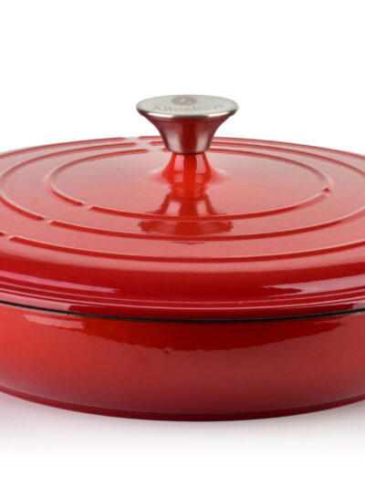 RODELUXE Brytfanna niska żeliwna emaliowana 31x31x6 cm 2,8L