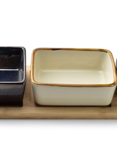 MODERN KITCHEN Deska z miskami 35x9,5x5cm