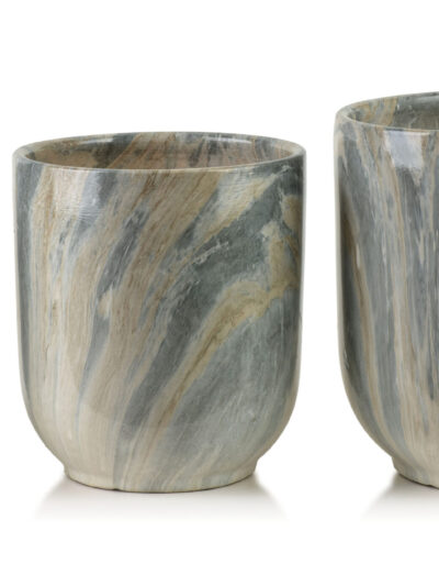 NEVA MARBLE Komplet 3 osłonek ceramicznych 28x28x29/23,5x23,5x26,5/19x19x24,5cm