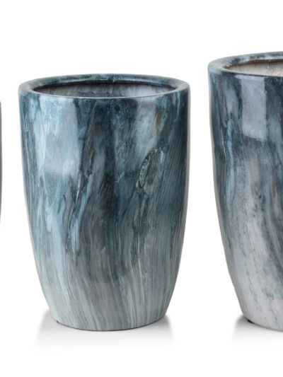 NEVA MARBLE Komplet 3 osłonek ceramicznych 37x37x45,5/30,5x30,5x42,5/24x24x40 cm