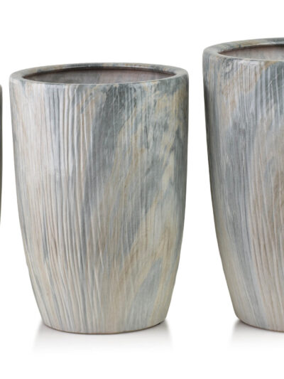 NEVA MARBLE Komplet 3 osłonek ceramicznych 37x37x47/30x30x43/24x24x40cm