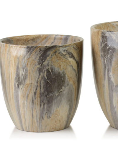 NEVA MARBLE Komplet 3 osłonek ceramicznych 30,5x30,5xh30,5/26x26x27/20,5x20,5x23 cm