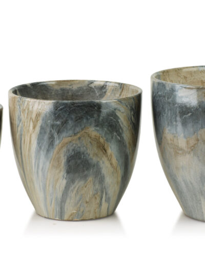 NEVA MARBLE Komplet 3 osłonek ceramicznych 25x25x21/20,5x20,5x18/16x16x15cm