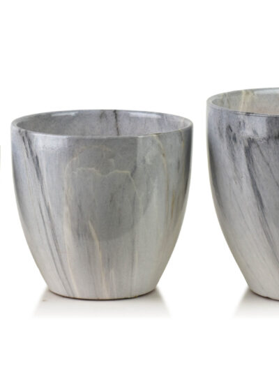 NEVA MARBLE Komplet 3 osłonek ceramicznych 25x25x21/20,5x20,5x18/16x16x15 cm