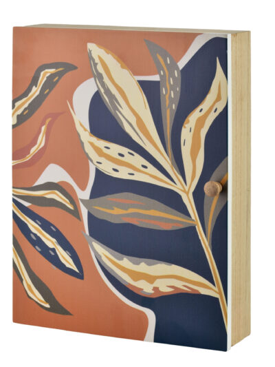 STACY Skrzynka na klucze 26x20x5,5 cm liście miodowo-granatowe