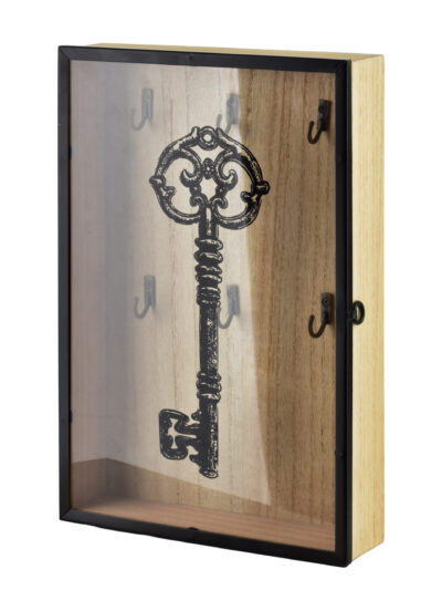 STACY Skrzynka na klucze 30x20x5,5 cm klucz+szklane drzwiczki