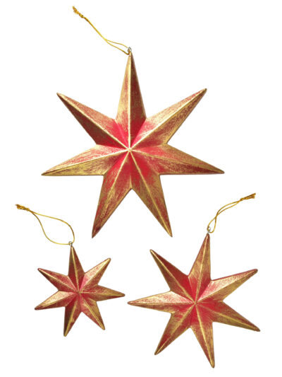 SANTA LILA komplet 3 gwiazd zawieszka20,5x20,5x4cm 15x15x3cm 10,5x10,5x2,5cm