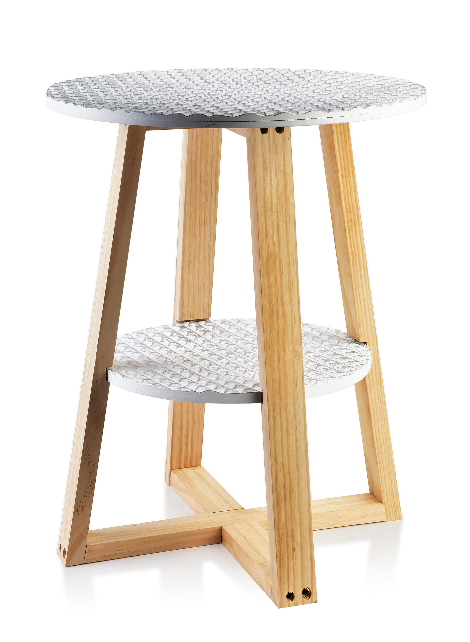 LAMMY Stolik 40x40x50 cm biało-złoty2 blaty