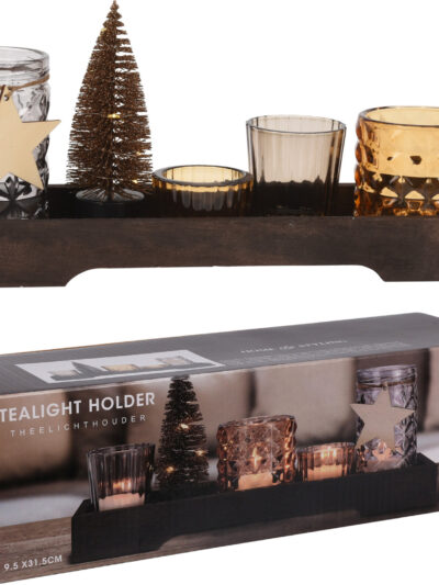 Komplet świecznik na podgrzewacze 6elementów