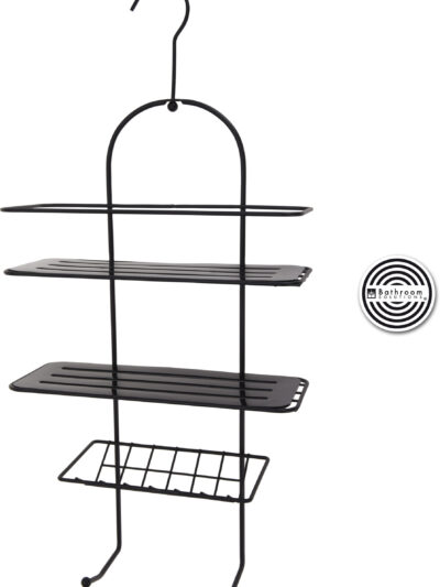 PÓŁKA ŁAZIENKOWA METALOWA CZARNA CLR25x11xh55cm metalowa czarna