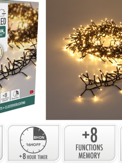 Łańcuch świetlny 192LED CIEPŁY BIAŁY