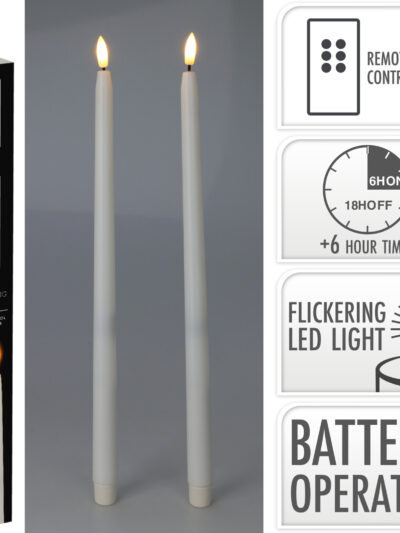 KOMPLET 2 ŚWIEC LED 38CM