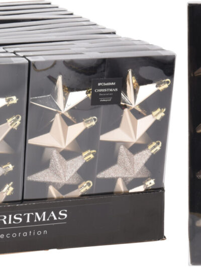 KOMPLET 8 ZAWIESZEK 6,5CM GWIAZDA