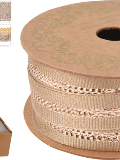 WSTĄŻKA 3,5CMX3M RÓŻOWE ZŁOTO 6 RODZAJE