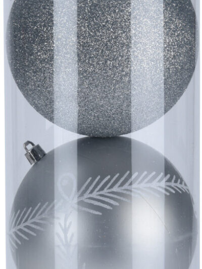 KOMPLET 4 BOMEBK ŚWIĄTECZNYCH 12CMSREBRNE