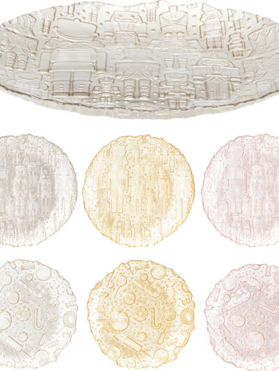 Talerz szklany o średnicy 21cm 6 RODZAJI