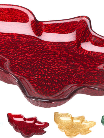 TALERZ SZKLANY W KSZTAŁCIE CHOINKI 4 KOL