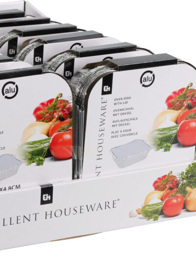 Komplet 6szt foremek aluminiowych z pokrywą 14.5x12x6cm