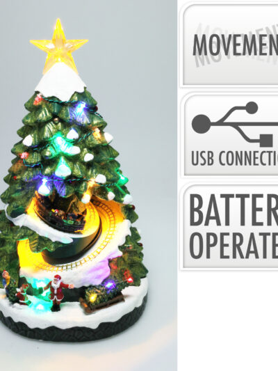 FIGURA CHOINKA ŚWIĄTECZNA LED 38CM USB