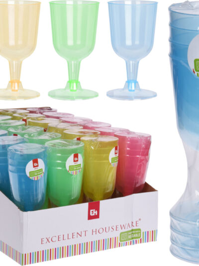 KOMPLET 4 KIELISZÓW DO WINA 160MLPLASTIKOWYCH