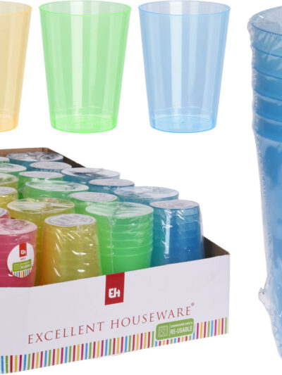 KOMPLET 4 SZKLANEK DO WODY 280MLPLASTIKOWYCH