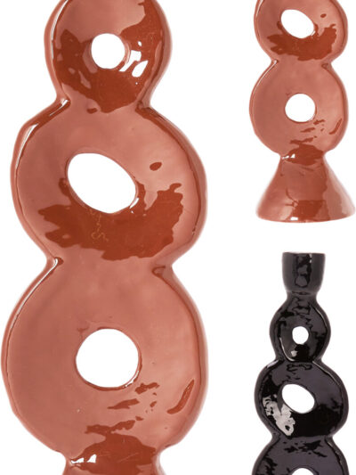 ŚWIECZNIK SZKLIWIONY 25CM 2 RODZAJE