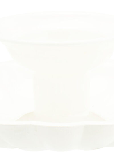 ŚWIECZNIK EMALIOWANY BIAŁY 45MM