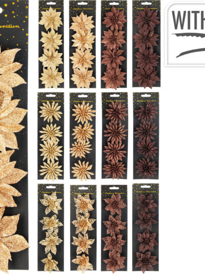 KWIAT NA KLIPIE KOMPLET 4SZTUK BROKATOWE