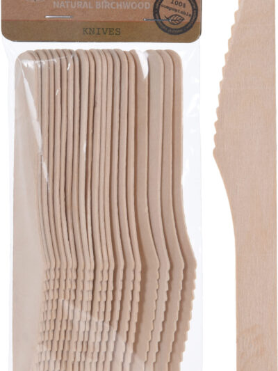 Komplet 20 NOŻY DREWNIANYCH 16CM