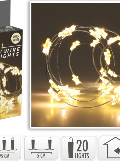 ŁAŃCUCH LED GWIAZDA 20L WEWNĘTRZNE 95CM2x AA 1,5V NA BATERIE