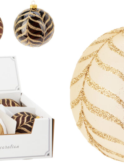 BOMBKA ŚWIĄTECZNA SZKLANA 10CM 3 RODZAJE