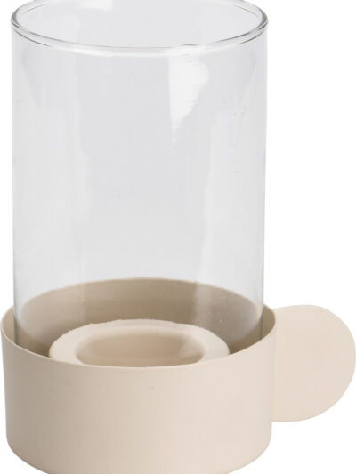 ŚWIECZNIK NA TEALIGHT 15CM CIEPŁY SZARY