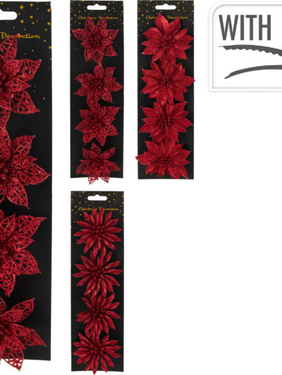 KWIAT NA KLIPIE KOMPLET 4SZTUK BROKATOWE