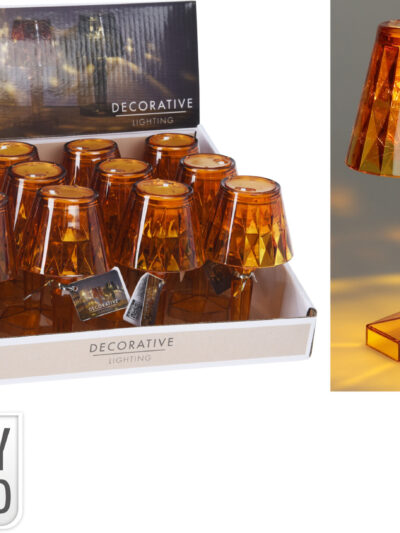 LAMPA MINI 11CM BURSZTYNOWAna baterie