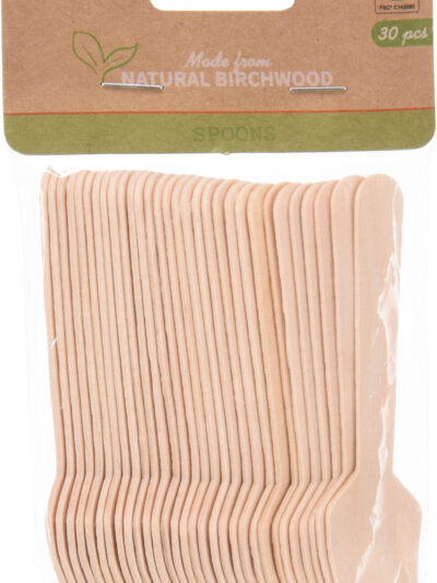 KOMPLET 30 ŁYŻEK DREWNIANYCH