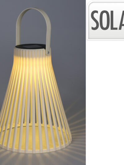 LATARNIA SŁONECZNA H23CM BIAŁE