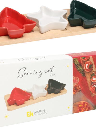 Komplet 3 misek świątecznych na drewnie