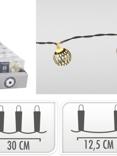 Łańcuch LED Z METALOWYMI DEKORACJAMI