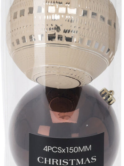 Bombka świąteczna 4sztuki 4x150mm bursztynowa