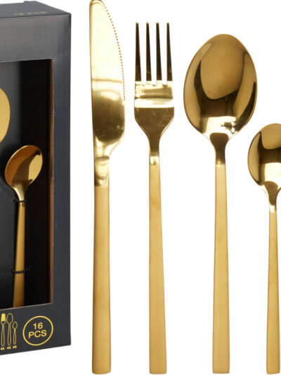 ZESTAW SZTUĆCÓW 16 SZT. ZŁOTY KOLOR