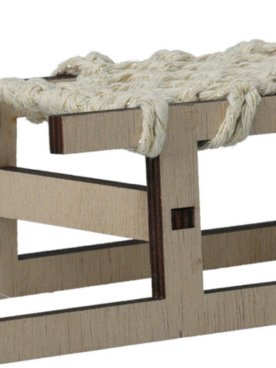 DREWNIANE SANIE Z LINĄ 25CM