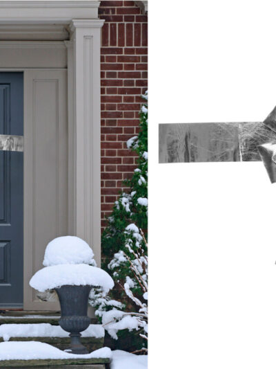 Kokarda na drzwi 33x42cm srebrna