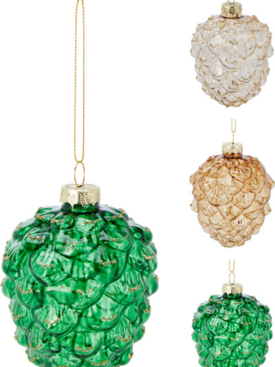 Bombka szyszka 7X9CM 3ASS