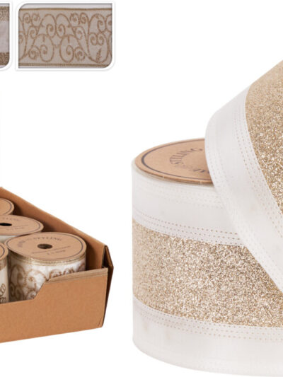 WSTĄŻKA 270X6CM SZAMPAN 4ASS