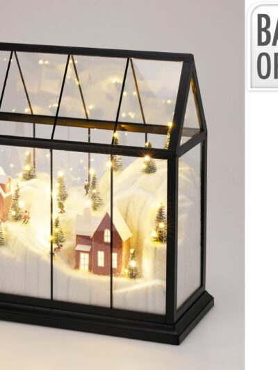 DOM ZE SZKŁA Z LED 33CM