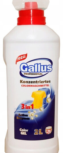 GALLUS Żel do prania 2L 57p 3w1 COLOR