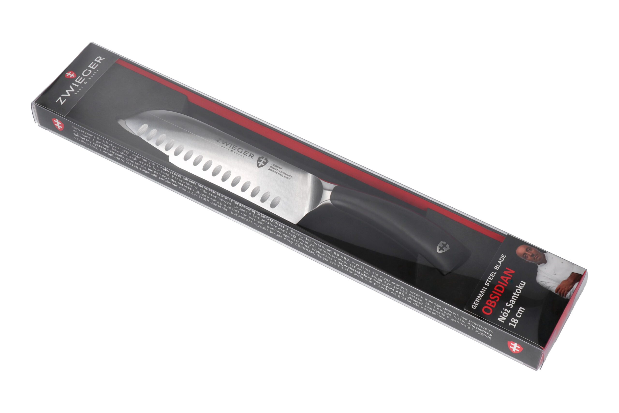 ZWIEGER OBSIDIAN Nóż Santoku 18cm